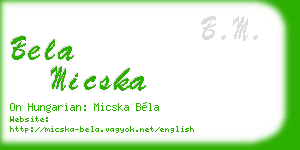 bela micska business card